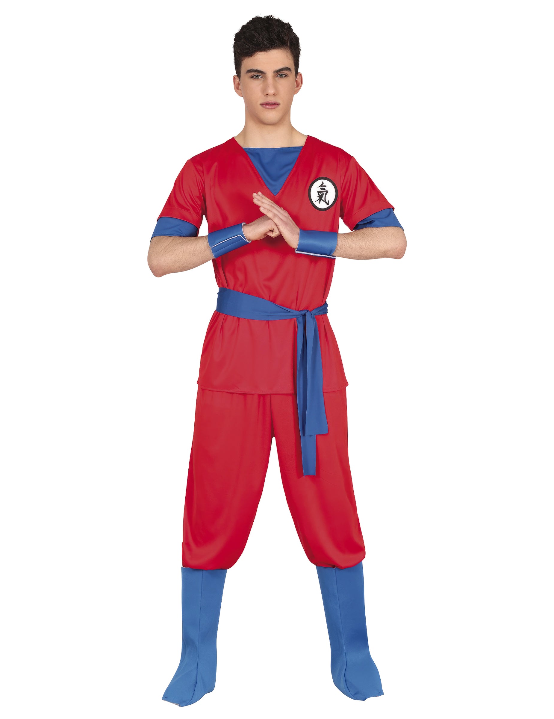 Vue de face en position de salut du déguisement manga pour adulte