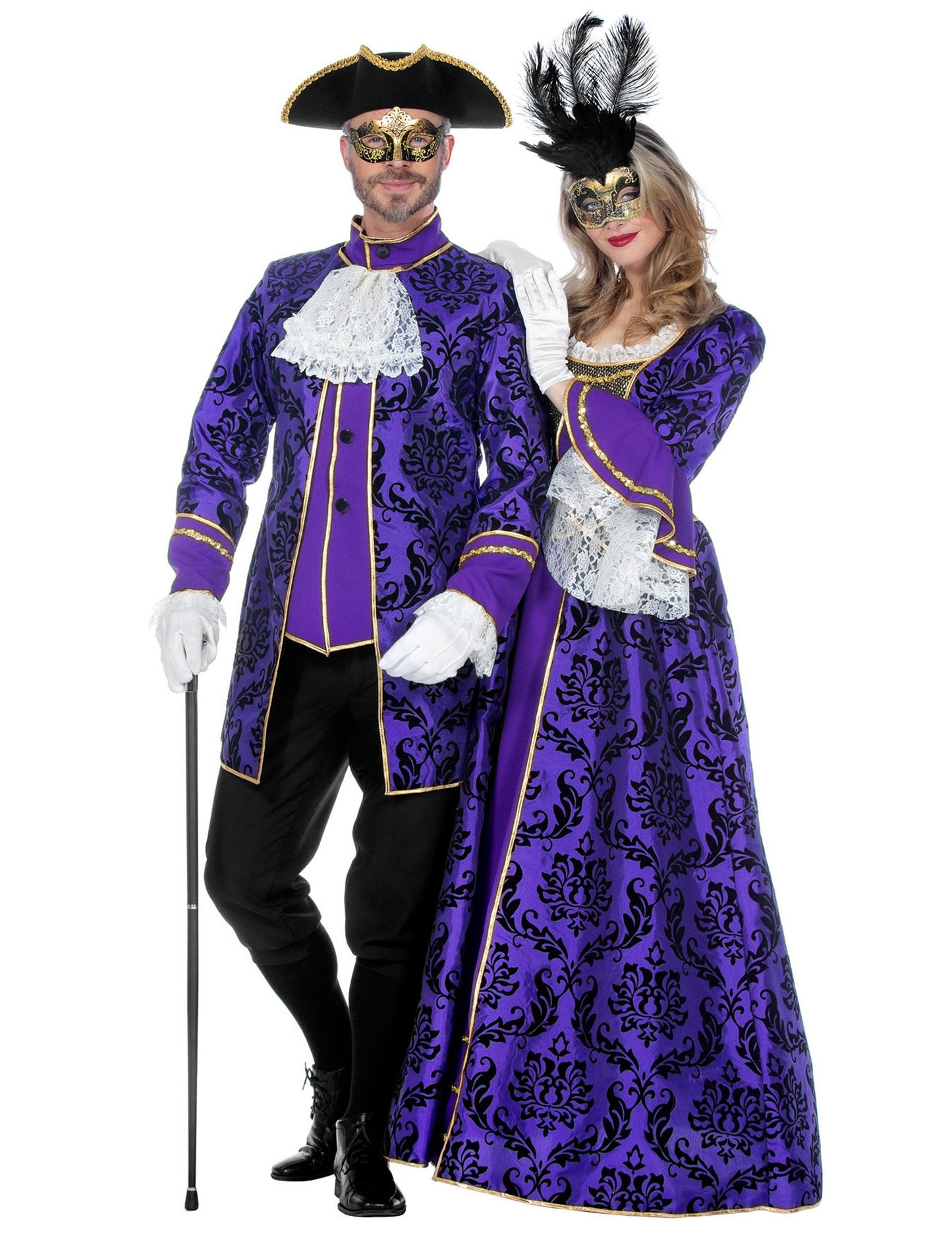 Luxus lila barokk márki jelmez férfiaknak