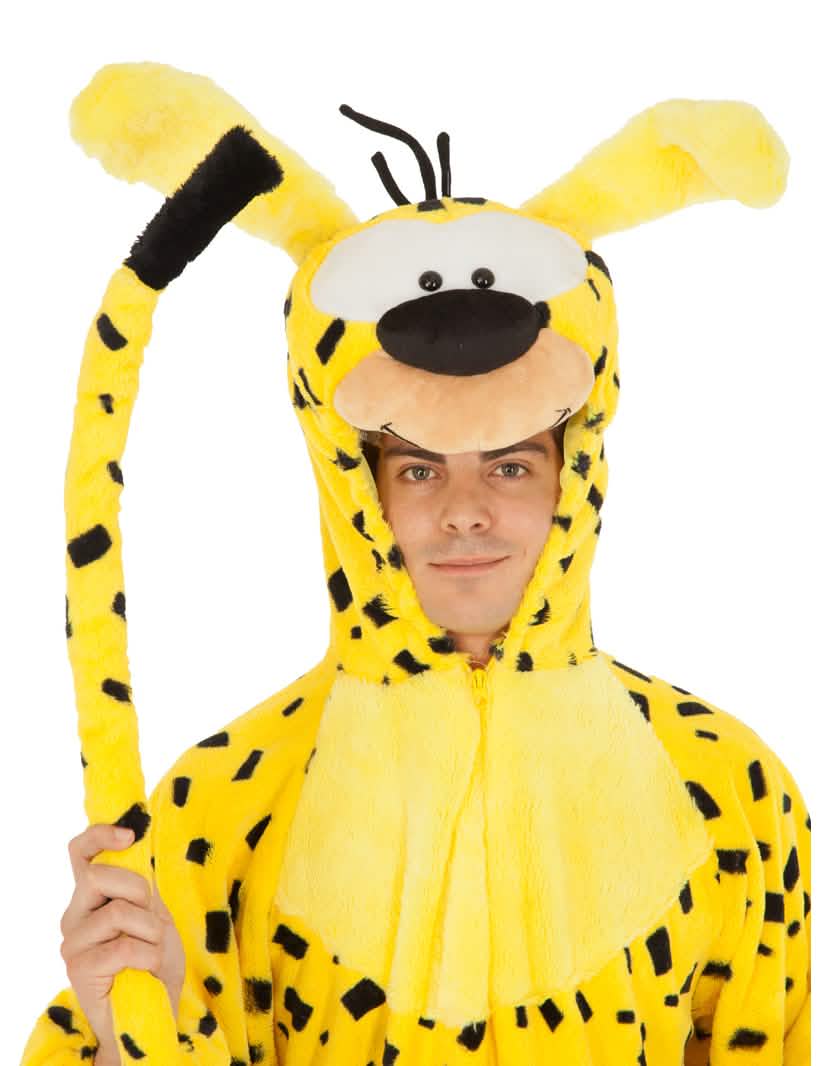 Közeli felvétel a felnőtt Marsupilami™ jelmez kapucnijáról