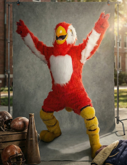 Felnőtt vörös papagáj kabala jelmez