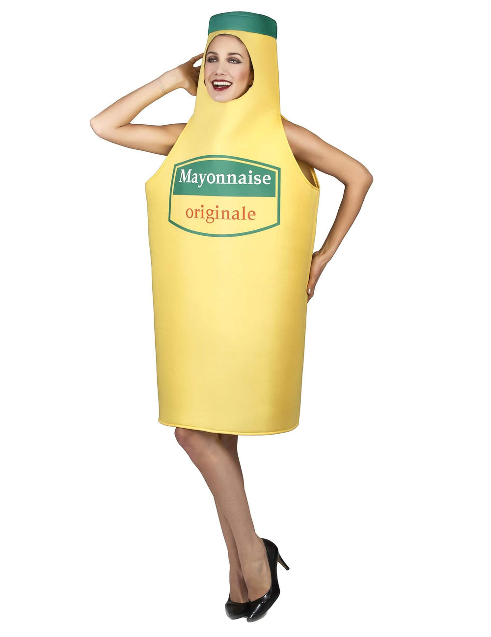 A majonézesüveg jelmez elölnézete
