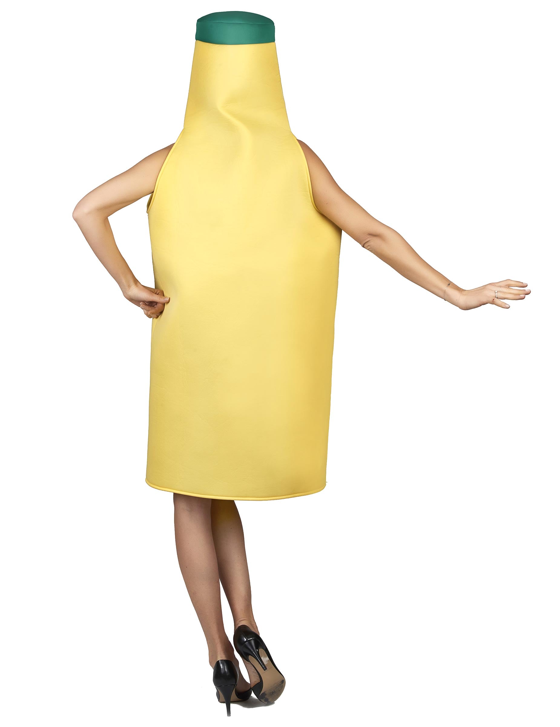 Vue de dos du déguisement de bouteille de mayonnaise pour adulte