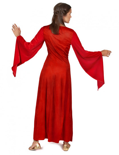 Vörös középkori álruhás női bársonyos hatás