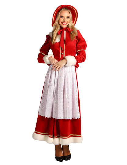 Hagyományos Mikulásné jelmez nőknek köténnyel