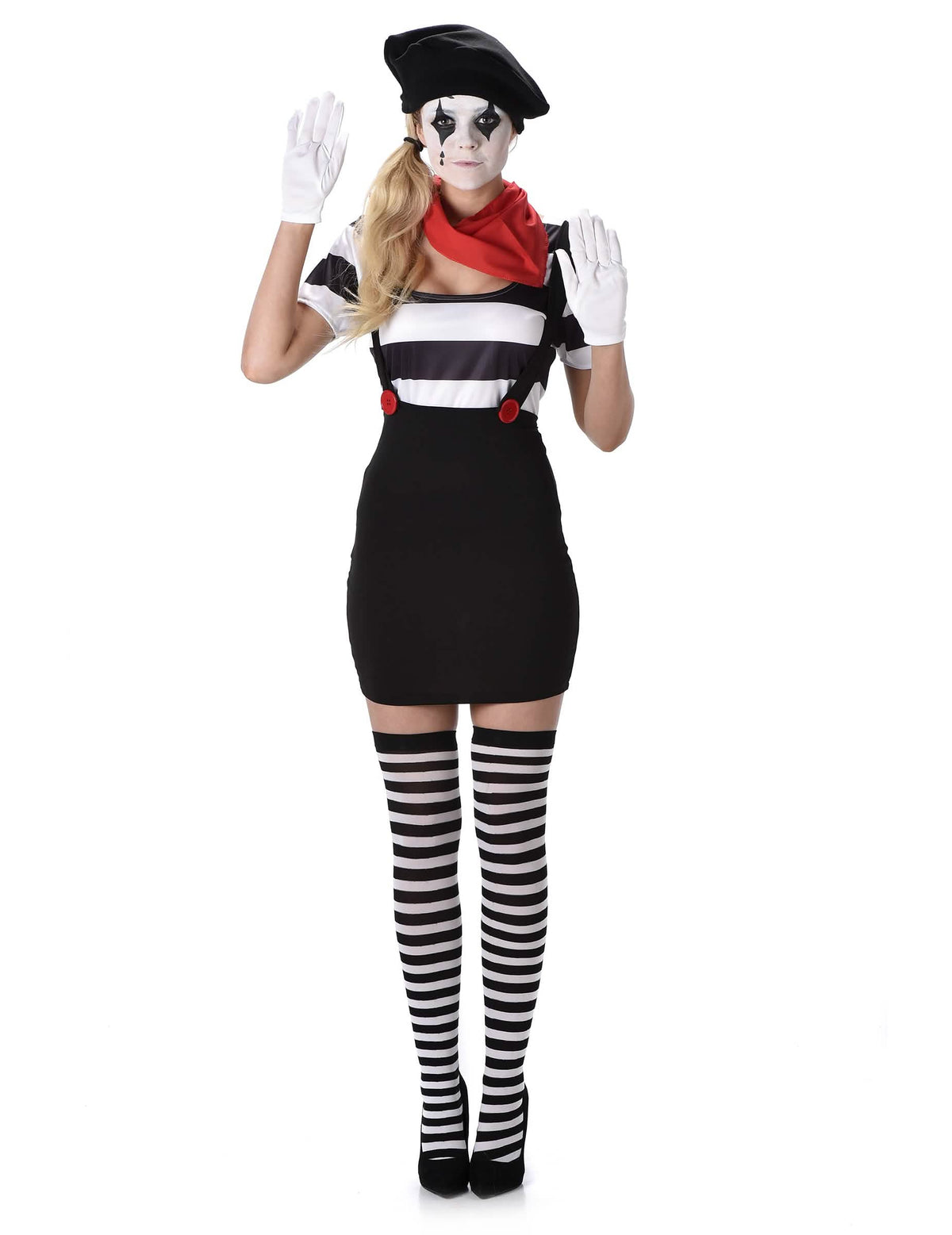 Fekete-fehér női mime jelmez 