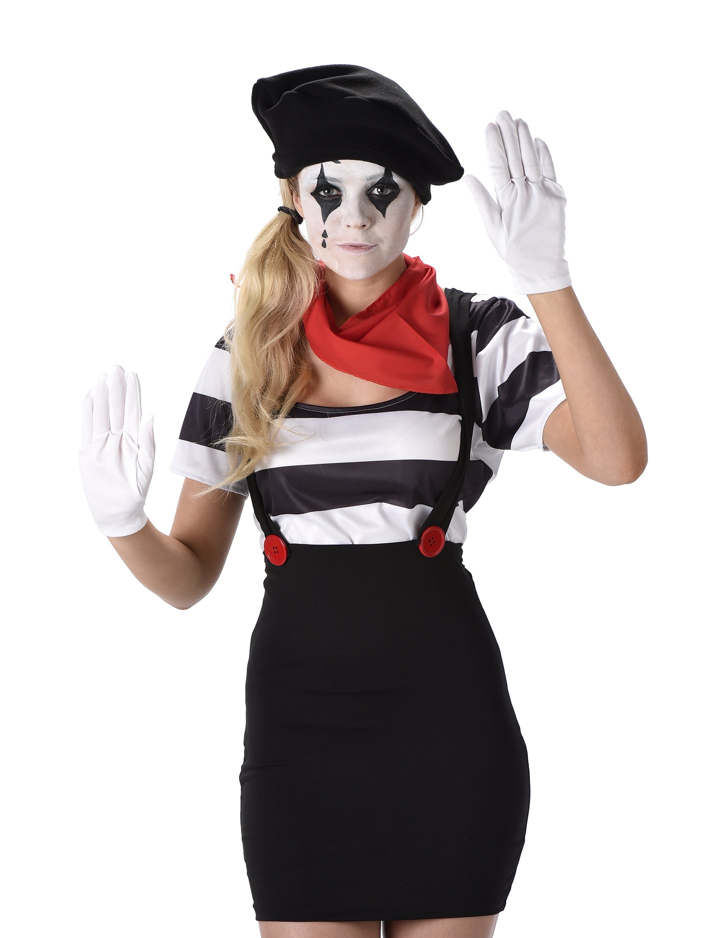 Fekete-fehér női mime jelmez 