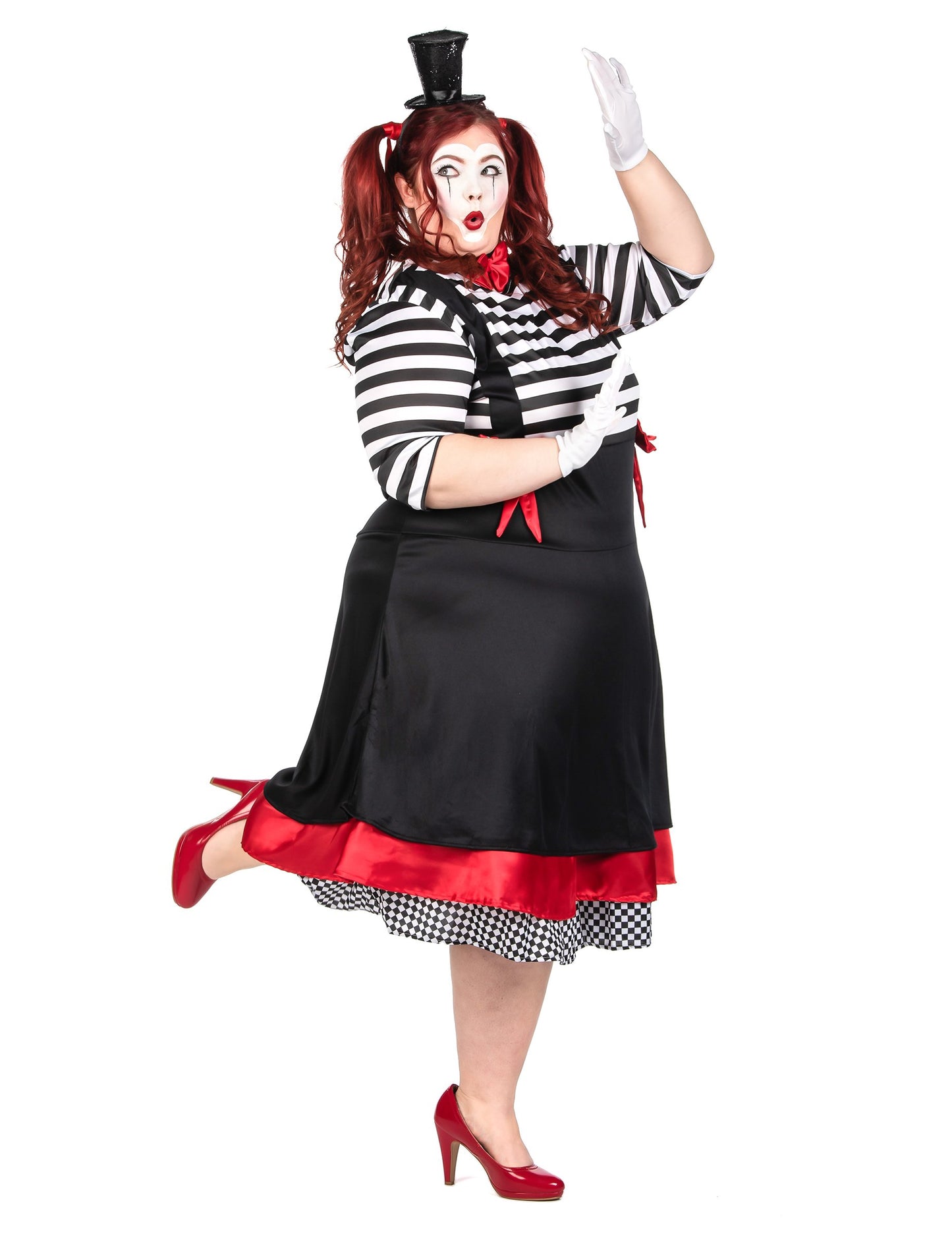 Mime ruha fekete és piros női ruha
