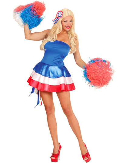 Francia trikolór női szurkolói jelmez 