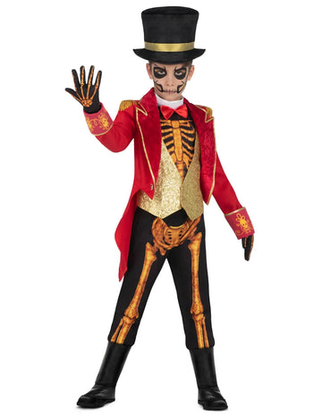 Fiú csontvázas porondmester jelmez