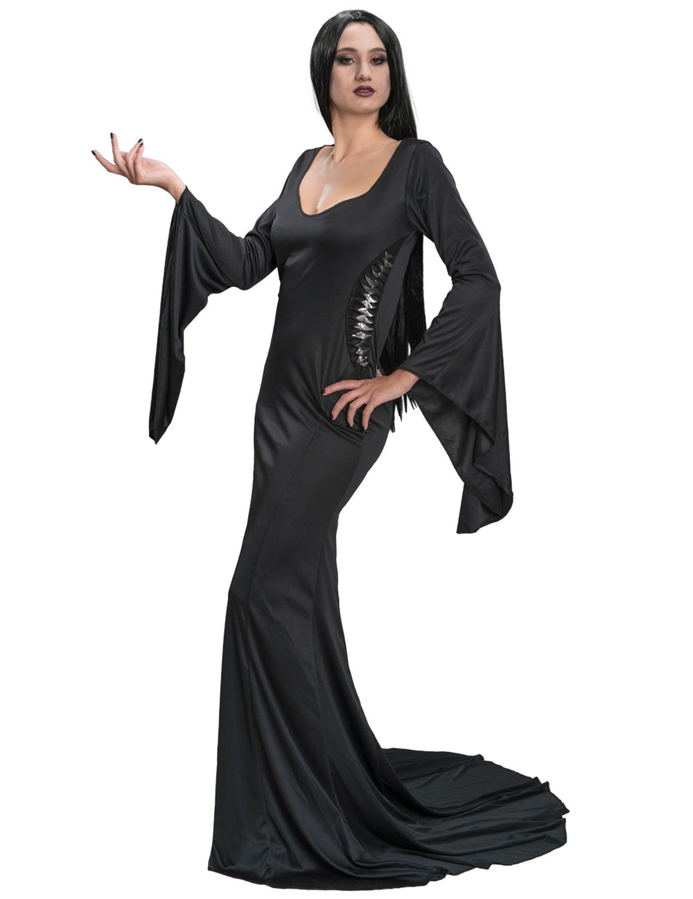 Déguisement Morticia Addams Wednesday™ pour adulte noir à manches évasées