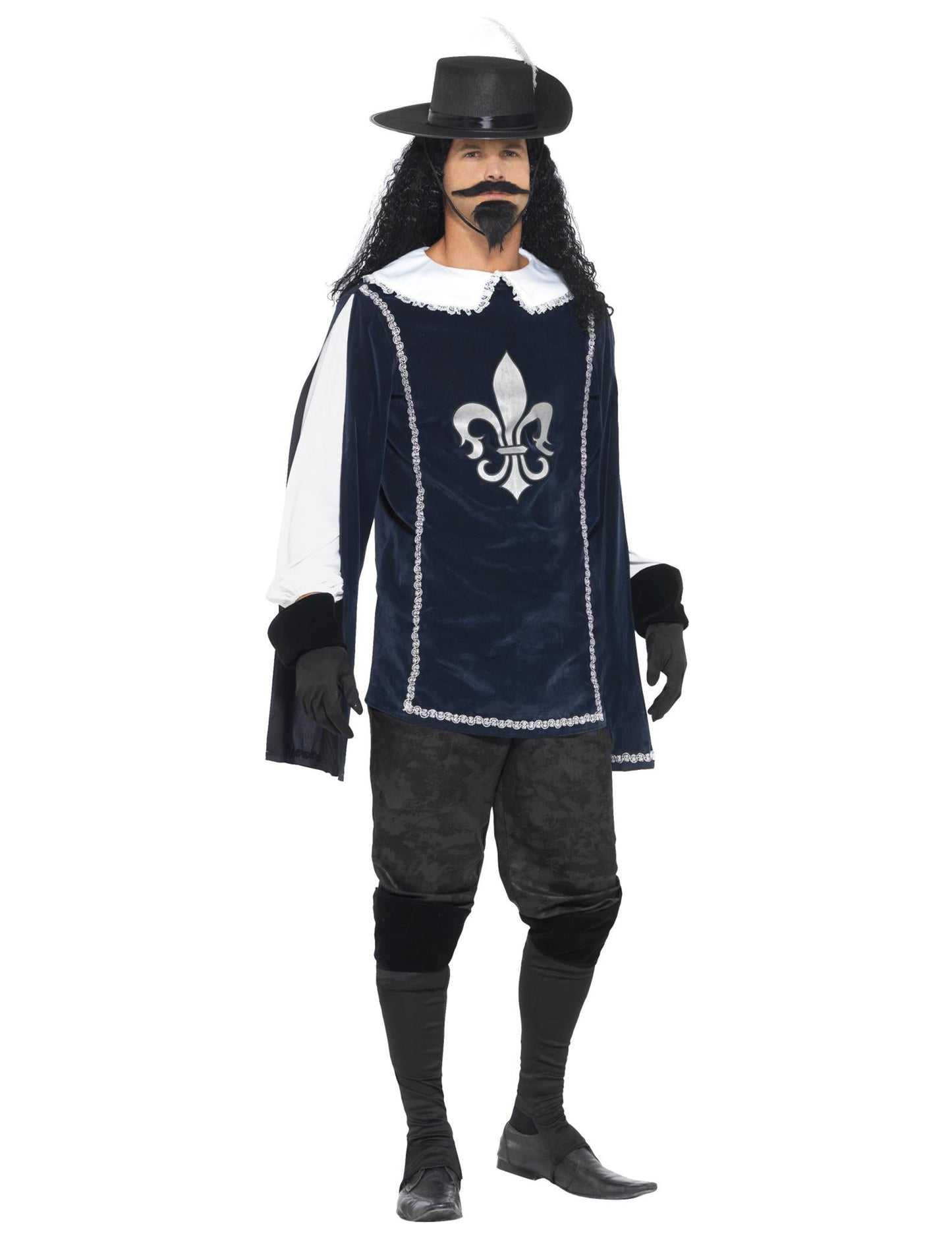 Férfi sötétkék muskétás álruhában