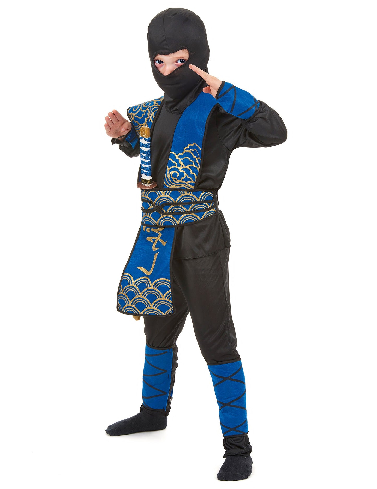 Kék és arany ninja jelmez