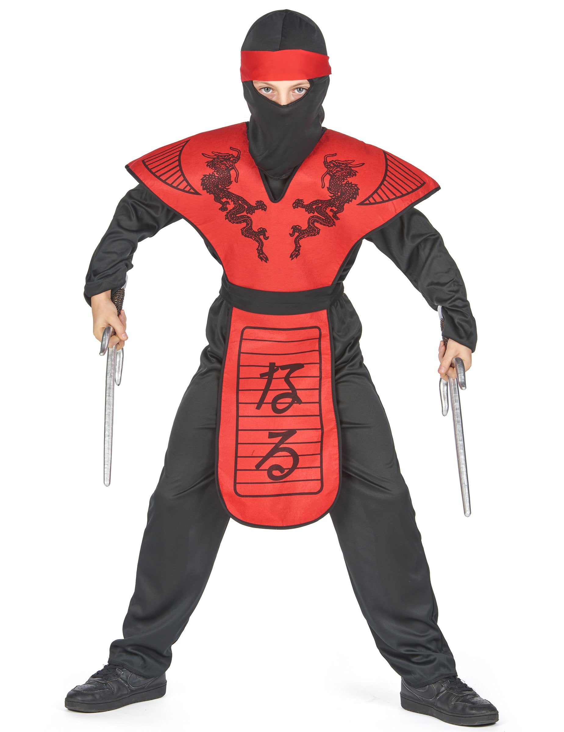 A sárkány ninja jelmez fiúknak elölnézeti képe