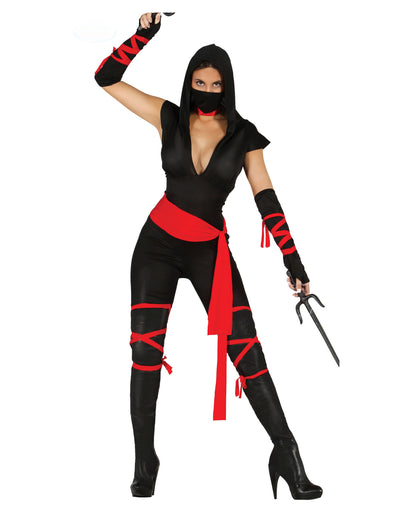 Vue de dos du déguisement ninja sexy pour femme