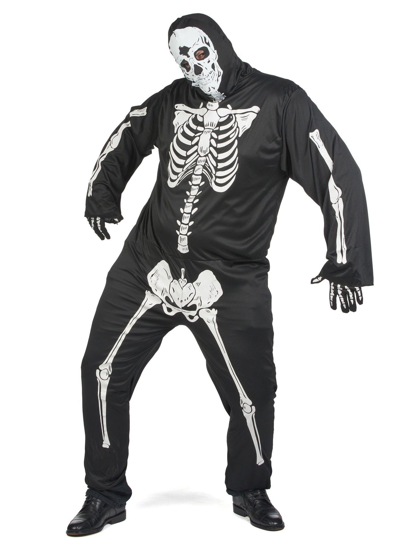 Déguisement de squelette pour homme noir et blanc pour Halloween