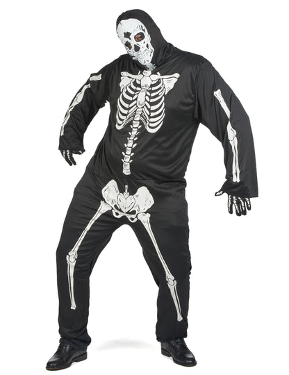 Déguisement de squelette pour homme noir et blanc pour Halloween