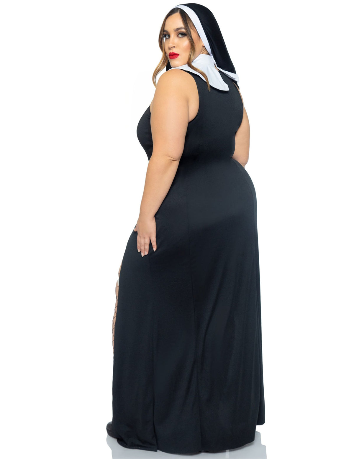 Vue de dos du déguisement de nonne sexy pour femme