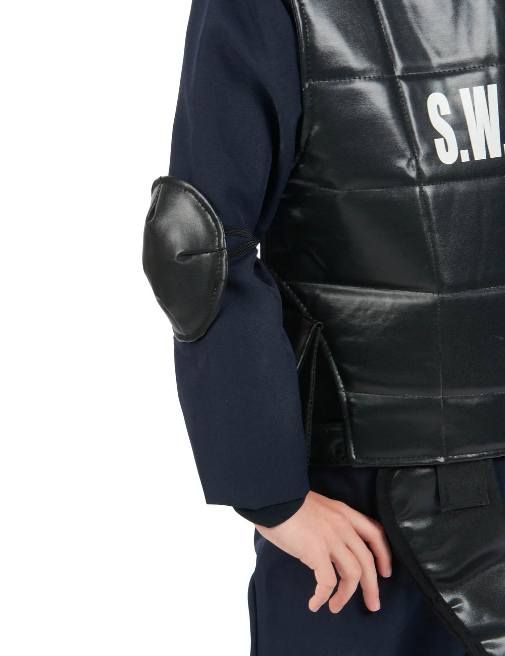 A SWAT-tiszt jelmez könyökvédőjének részlete