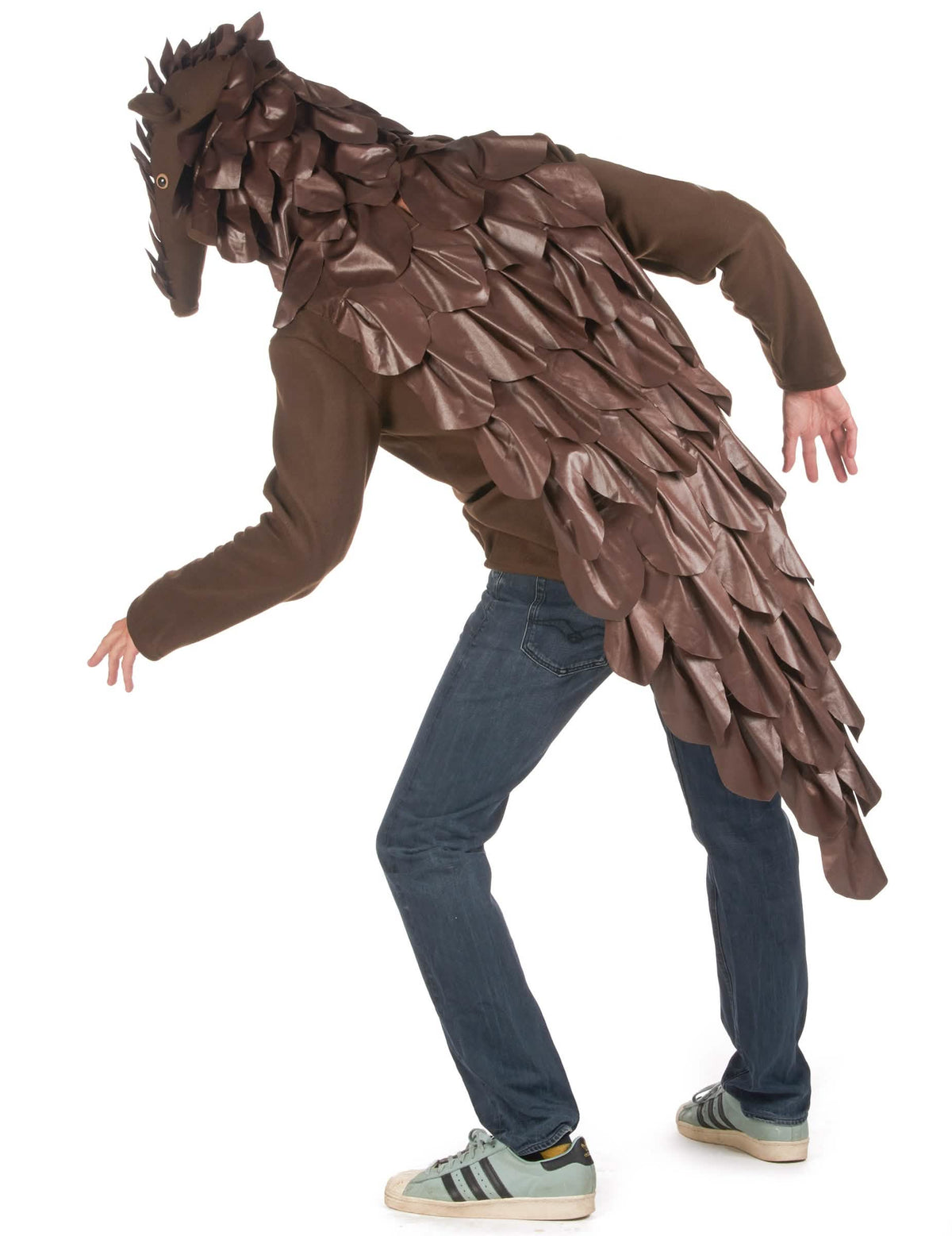 A felnőtt pangolin jelmez hátulnézete
