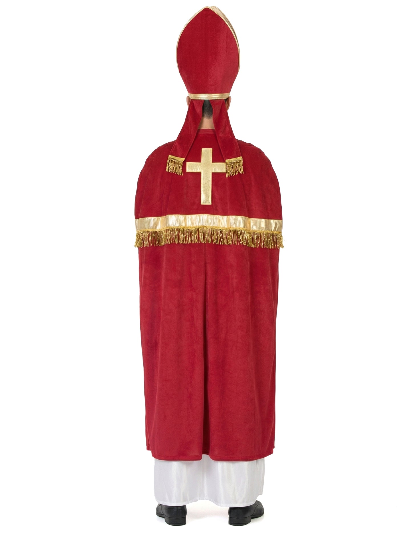 Férfi vörös és fehér pápa jelmez