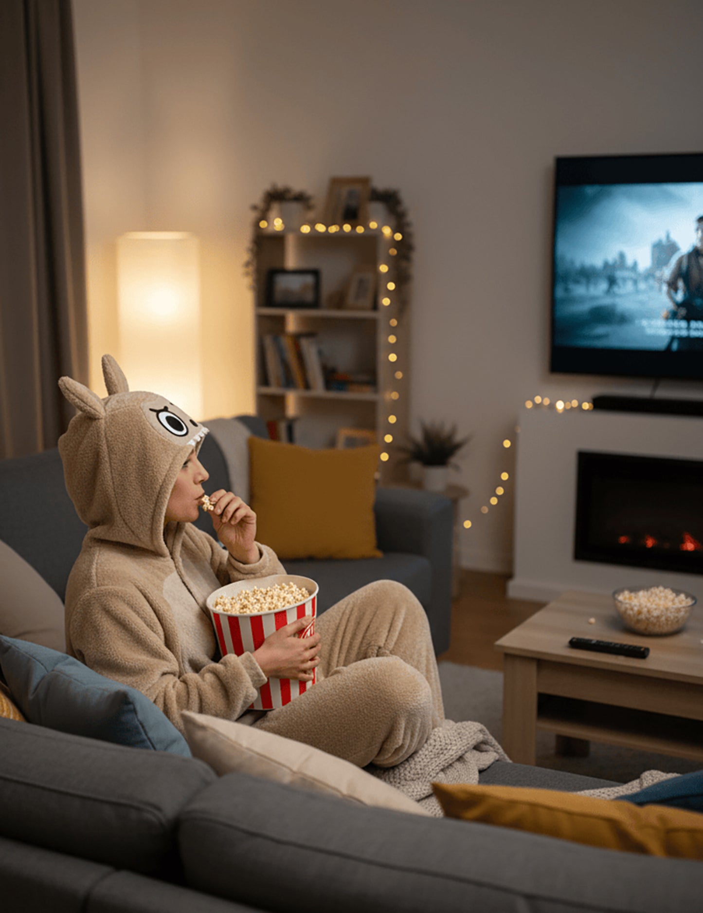 Női bézs plüss szörny jelmez 