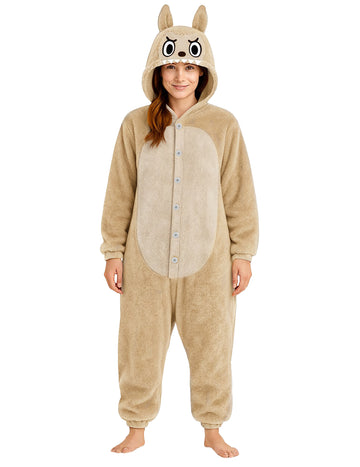 Női bézs plüss szörny jelmez 