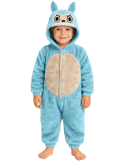 Kék szörny plüss jelmez gyerekeknek 