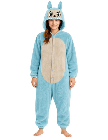 Női kék szörny plüss jelmez 