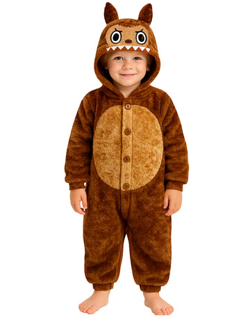 Barna szörny plüss jelmez gyerekeknek 