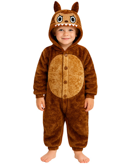 Barna szörny plüss jelmez gyerekeknek 