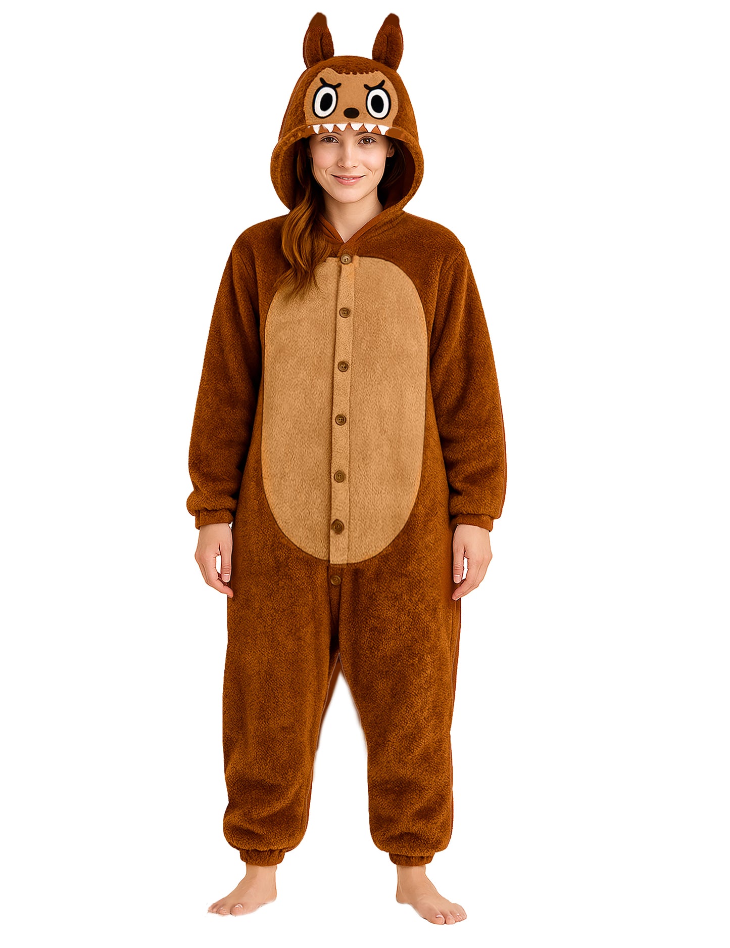 Női barna szörny plüss jelmez 