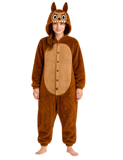 Női barna szörny plüss jelmez 