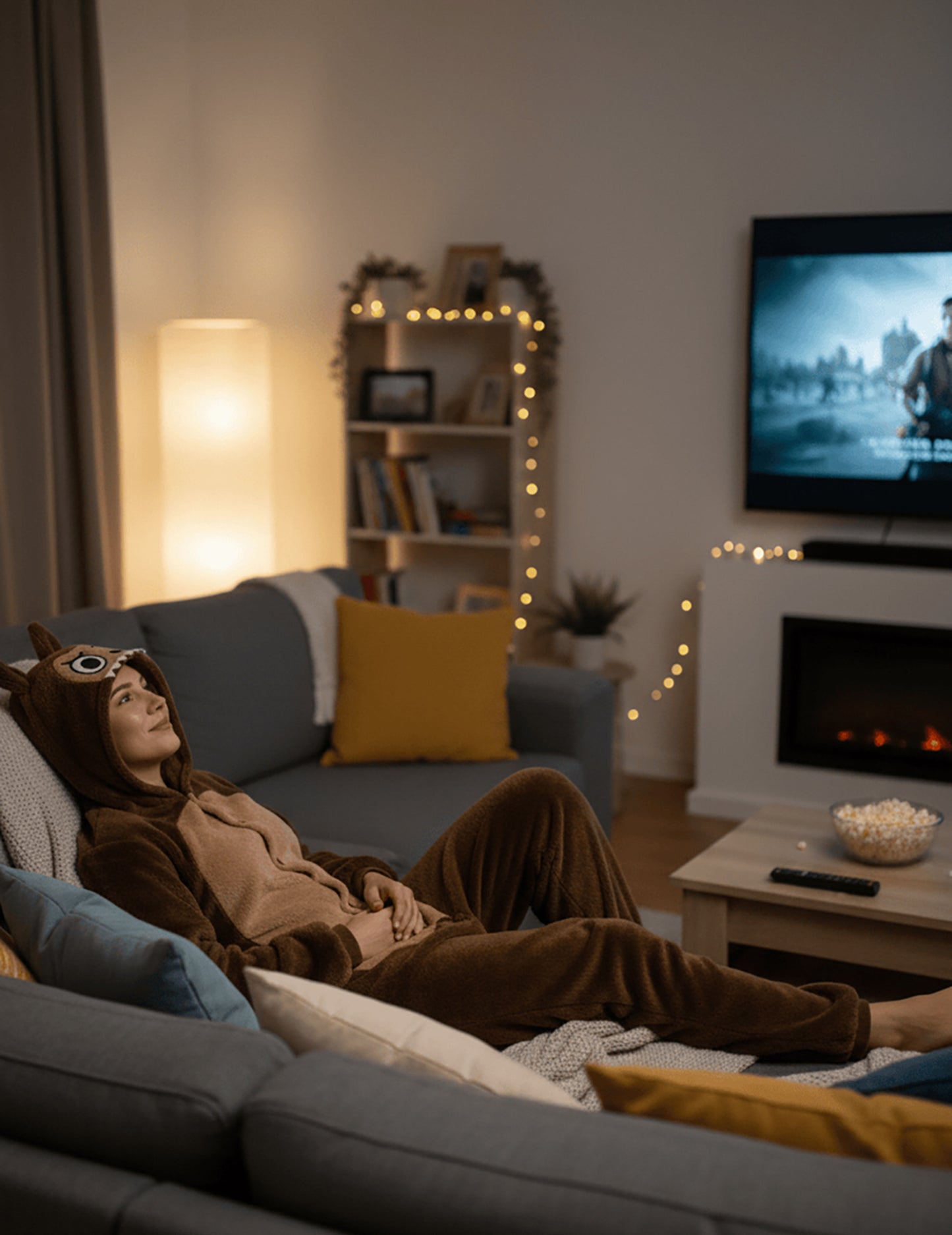 Női barna szörny plüss jelmez 