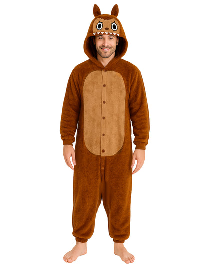 Barna szörny plüss jelmez férfiaknak 