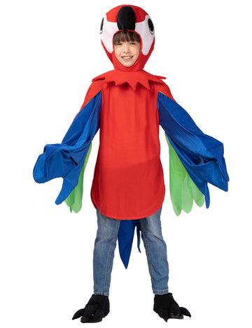 Déguisement de perroquet pour enfant multicolore rouge bleu et vert