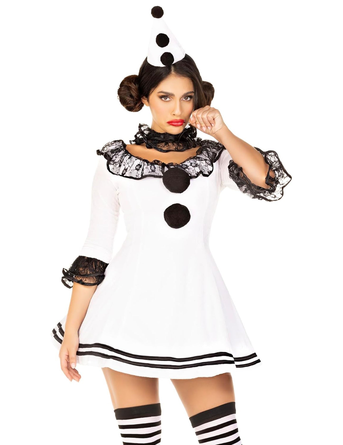 Szexi női fehér pierrot jelmez
