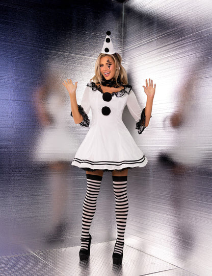 Szexi női fehér pierrot jelmez