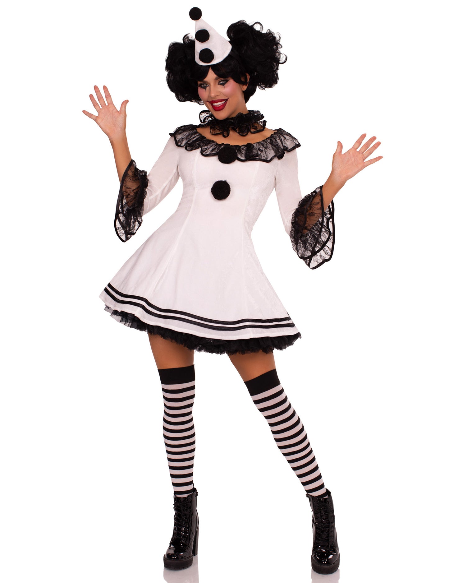 Szexi női fehér pierrot jelmez