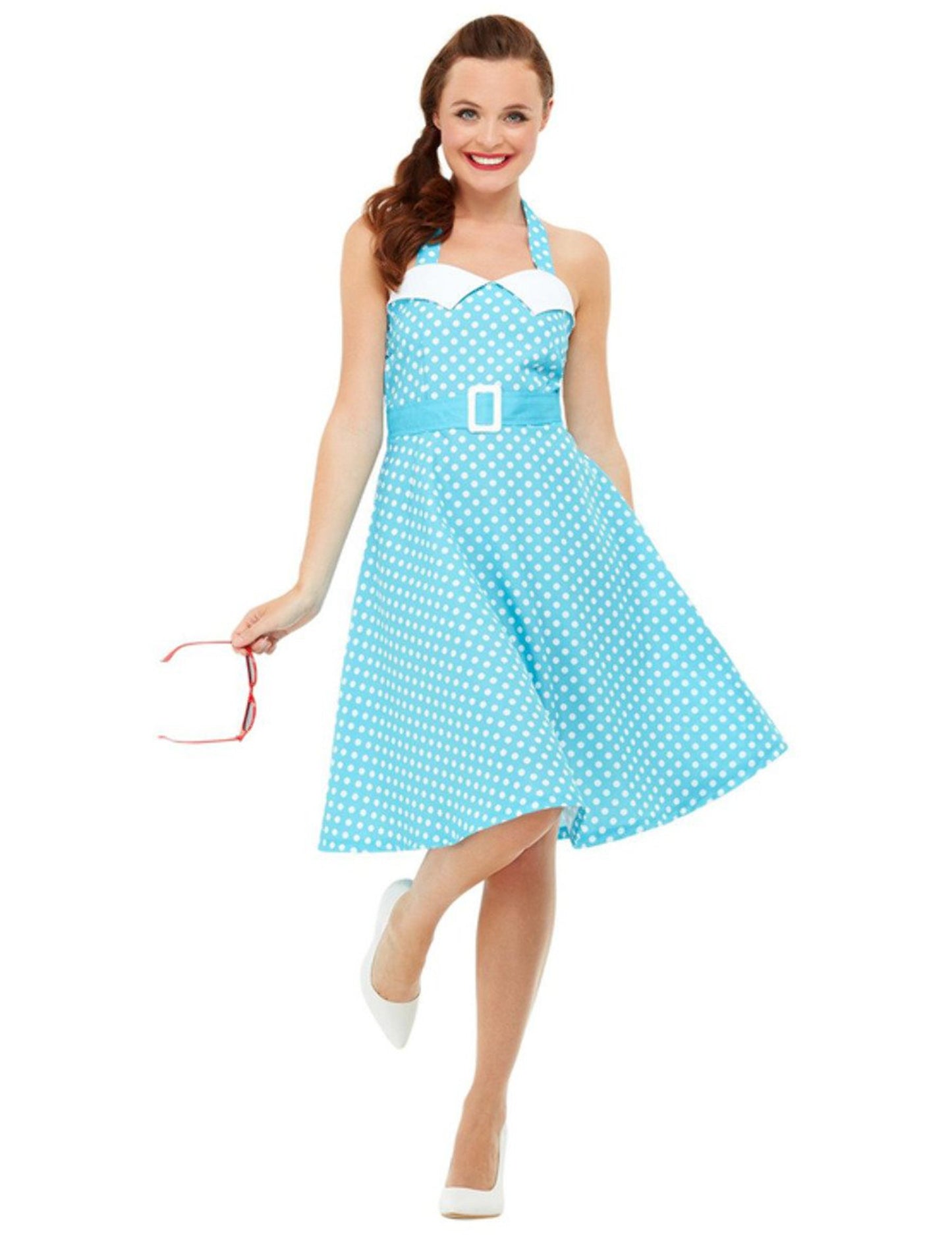 Retro kék pin-up jelmez nő