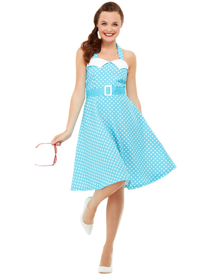 Retro kék pin-up jelmez nő