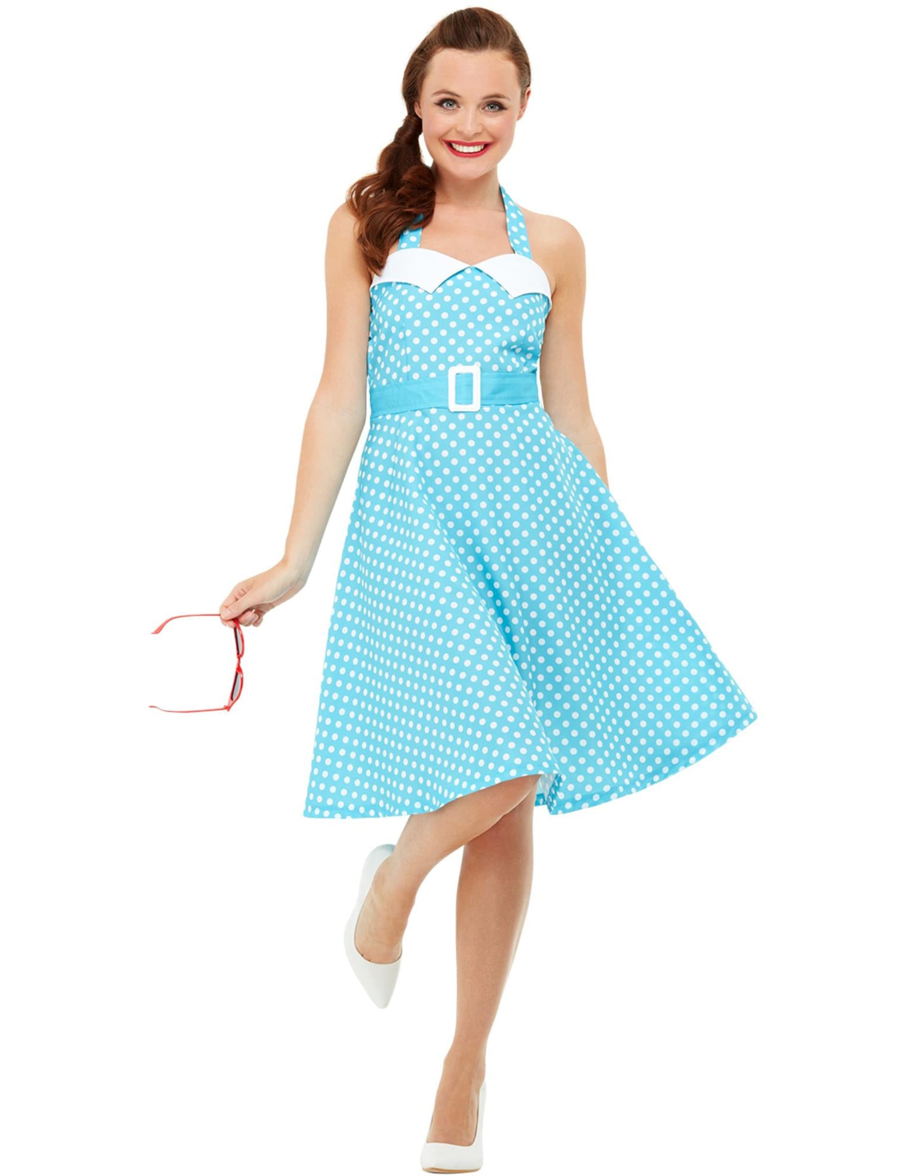 Vue de face du déguisement pin-up rétro pour femme
