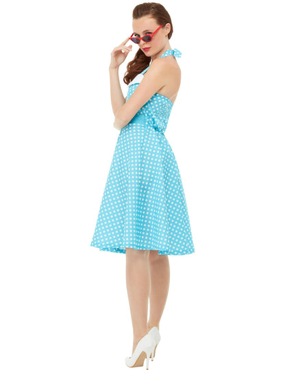 Retro kék pin-up jelmez nő