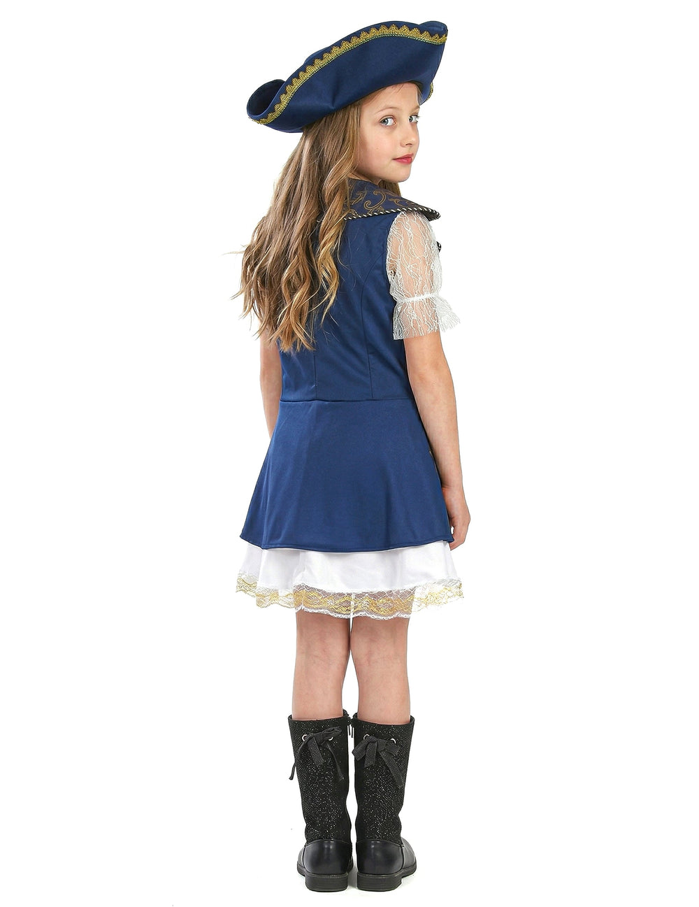Vue de dos du déguisement de pirate pour fille