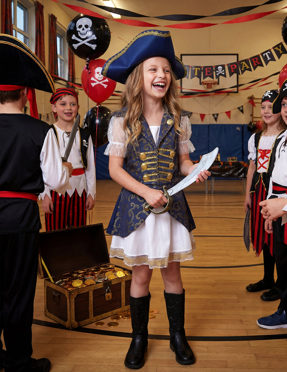 Mise en situation du déguisement de pirate pour fille