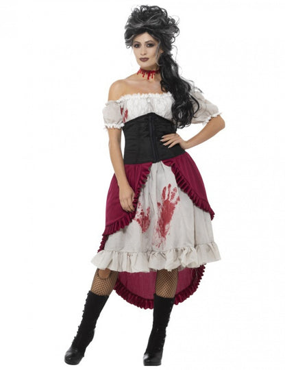 Véres női szellemkalóz jelmez Halloweenra 