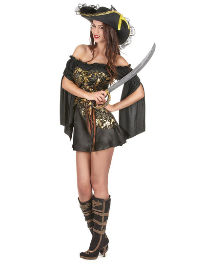 Fekete és arany kalóz álruhás