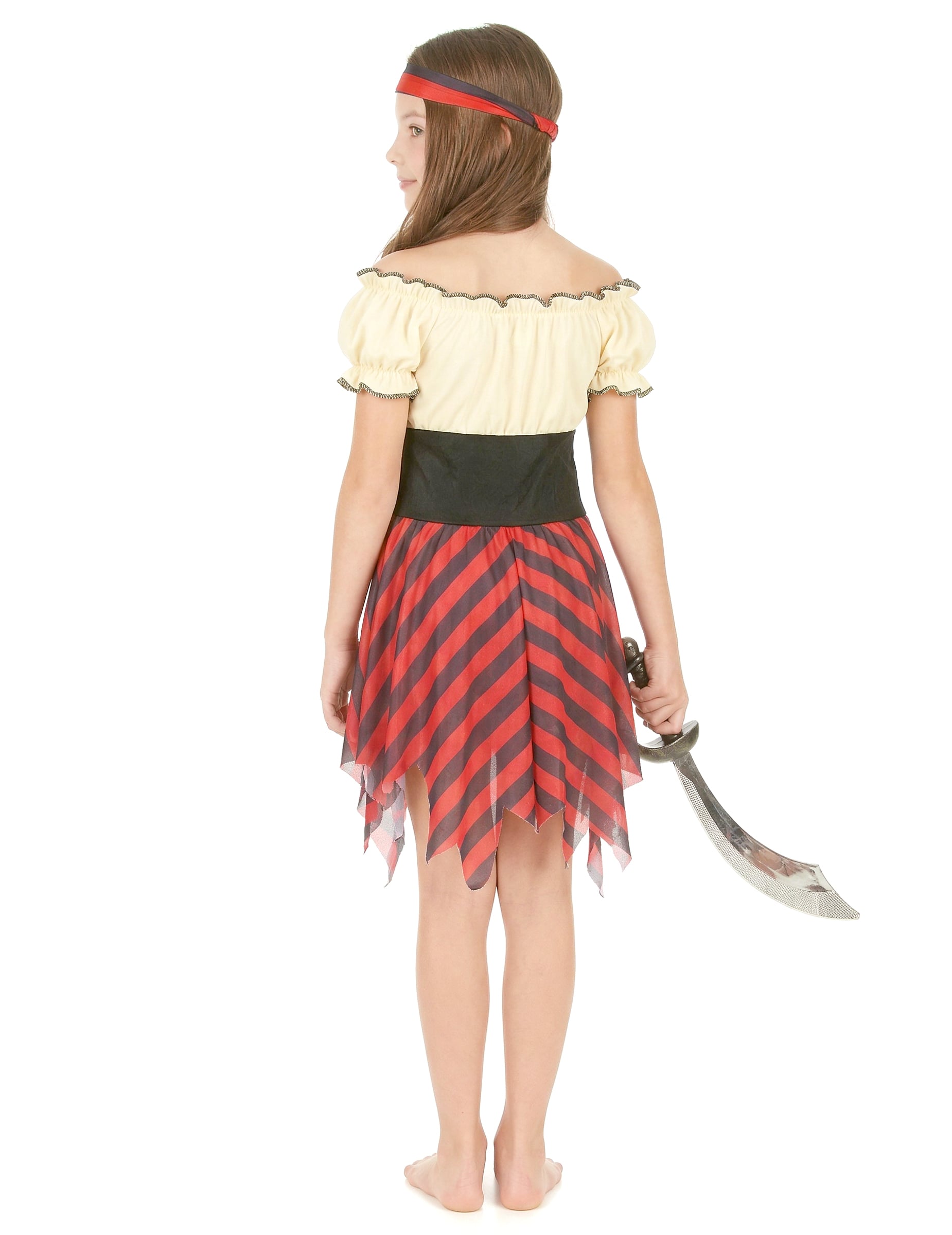 Vue de dos du déguisement pirate pour fille