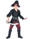 Déguisement de pirate pour garçon noir et rouge avec chapeau