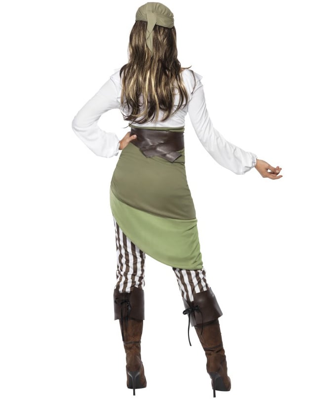 Női zöld és fehér kalóz jelmez