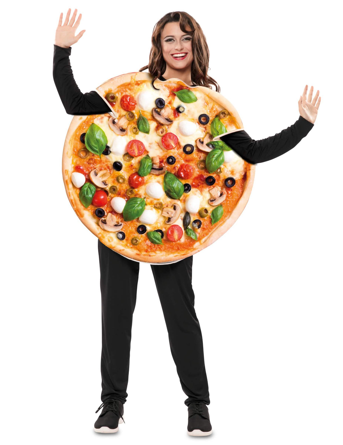 A felnőtt pizza jelmez elölnézete